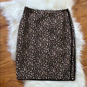 White House Black Market Leopard Pencil Skirt
